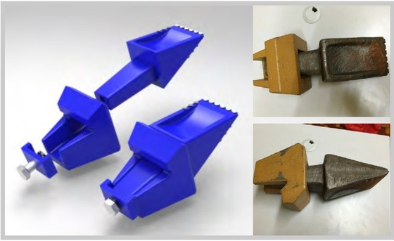 Denti piani del secchio di perforazione della coclea della costruzione dei denti del suolo del secchio di perforazione di acciaio legato
